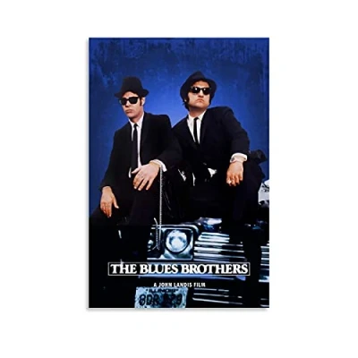 Image of ZHYU Movie Poster The Blues Brothers Decorative Painting Canvas Wall Art Living Room Posters Bedroom 16x24inch(40x60cm)