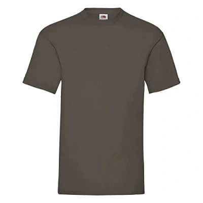 Image of Fruit of the Loom Men&#039;s Valueweight Short Sleeve T Shirt, Chocolate, Small
