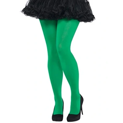 Image of amscan 844756 55 Adult Ladies Green Tights (Plus Size)