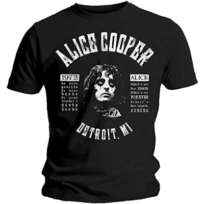 Image of Unknown Men&#039;s Schools Out Lyrics T Shirt, Black, S UK