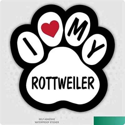 Image of Landing Designs I Love My Rottweiler Dog Vinyl Car Van Decal Sticker Pet Animal Lover
