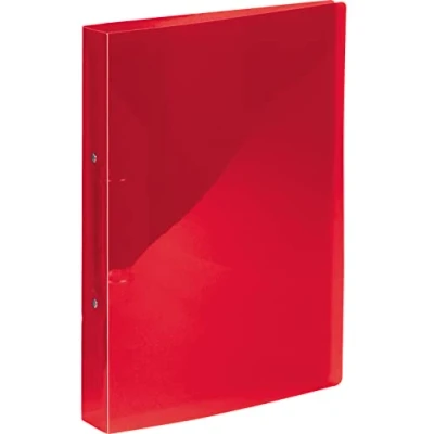 Image of Kangaro Ring Binder, Format A4, 2 Rings O Mechanism, Capacity 25 mm, Material PP, Colour red Transparent