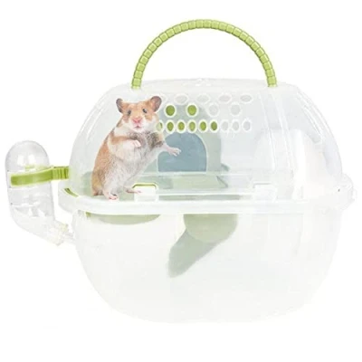 Image of Hamster Carrier Cage Travel with Handheld Small Rodent Animal Go Out Box
