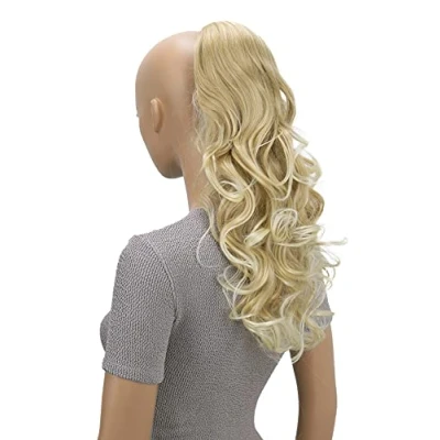 Image of CAISHA 18&quot; Hairpiece Ponytail Extensions Voluminous Wavy Blond Mix PH10