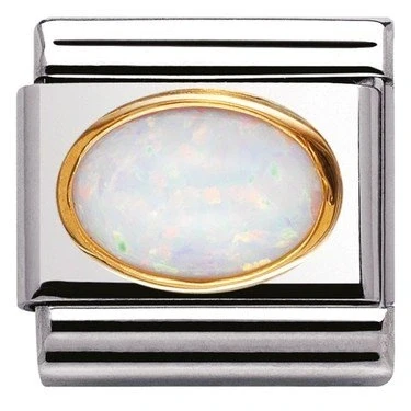 Image of Nomination Oval White Opal Charm