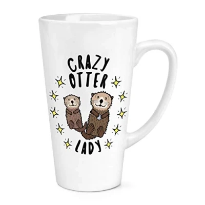Image of Crazy Otter Lady Stars 17oz Large Latte Mug Cup
