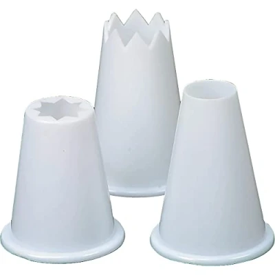 Image of Dexam 17841249 Food piping nozzles, Plastic, Set of 3, White