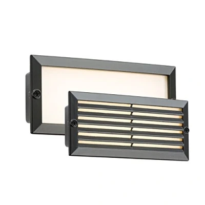 Image of KnightsBridge 230V IP54 5W White LED Recessed Brick Light Black Fascia