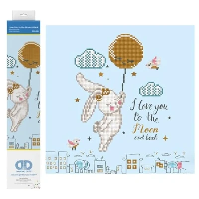 Image of DIAMOND DOTZ Painting, Beginner Kit, Love You to The Moon &amp; Back, 32cm x