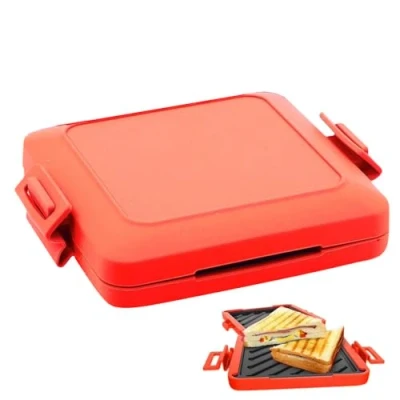 Image of Microwave Toastie Maker, Grill Sandwich Micros Munchy Panini Press, Toaster Kitchen Tool, Non stick Coating, Dishwasher Safe