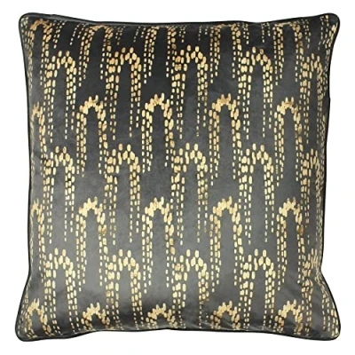 Image of furn. Wisteria Velvet Cushion Cover Charcoal One Size