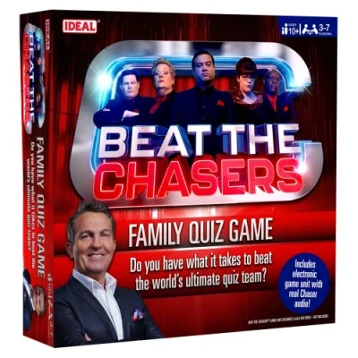 Image of IDEAL beat the Chasers Family quiz game: Do you have what it takes to world&#039;s ultimate team? TV Show Board Game For 3 7 Players Ages 10+