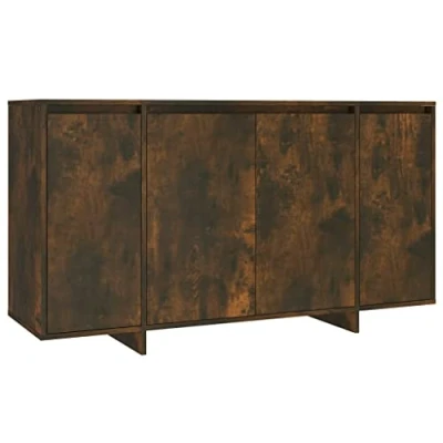 Image of vidaXL Sideboard Home Indoor Bedroom Living Room Buffet Door Storage Side Cabinet Highboard Furniture Smoked Oak Chipboard