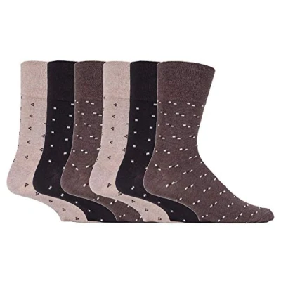 Image of Gentle Grip Mens HoneyComb Top Soft Classic Patterned 6 Pack Socks (6 11, SOMRJ526)