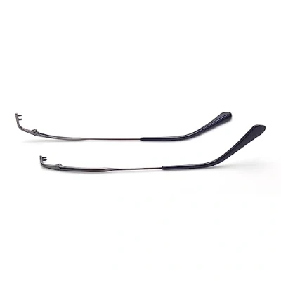 Image of QYAJS 1 Pair Metal Frame Arms Rimless Glasses Legs Replacement Temple Eyewear Temple, Gun Color, Large