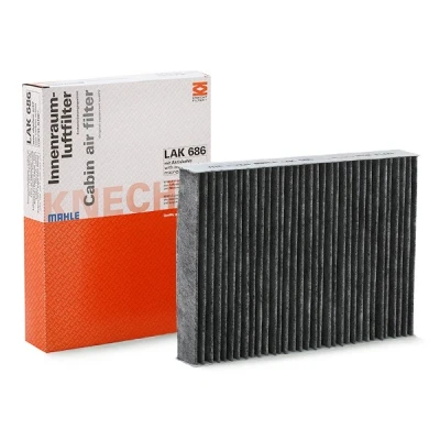 Image of 95517359 Pollen Filter MAHLE ORIGINAL LAK 686 Activated Carbon 262,0mm 193mm 37,0mm RENAULT: Trafic 3, GRAND SCENIC 3