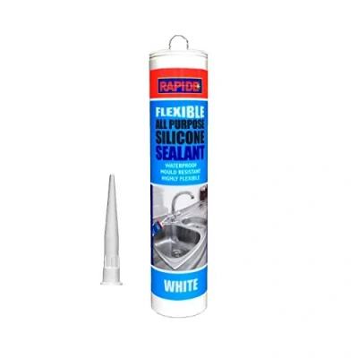 Image of Rapide All Purpose Flexible Silicone Sealant Cartridge Waterproof Mould Proof 280ML (White)