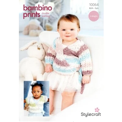 Image of Stylecraft Baby DK Knitting Pattern 10064 Cross Over Cardigans (2 Designs)