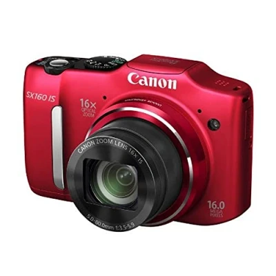 Image of Canon PowerShot SX160 IS 16.0 MP Digital Camera with 16x Wide Angle Optical Image Stabilized Zoom 3.0 Inch LCD Red (Renewed)