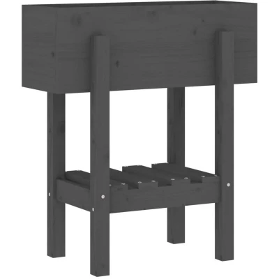 Image of vidaXL Garden Planter Grey 62x30x69 cm Solid Wood Pine
