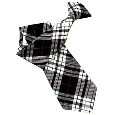 Image of Men&#039;s Scottish Black &amp; White Menzies Tartan Clip On Neck Tie