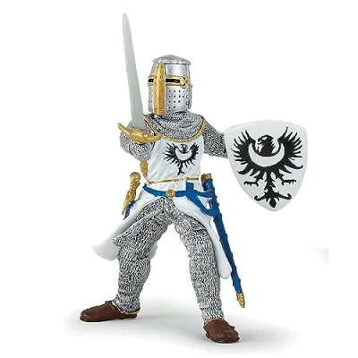 Image of PAPO MEDIEVAL FANTASY Figurine, 39946 White Knight with Sword, Multicolour