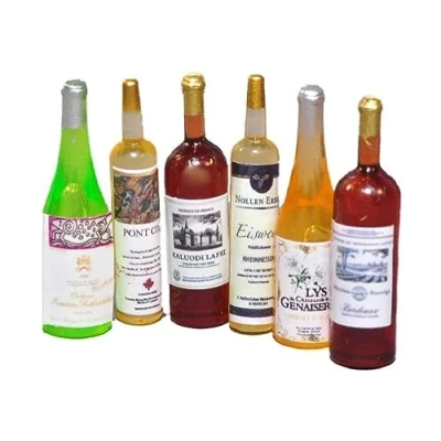 Image of Melody Jane Dolls House Selection of Wine Bottles Miniature Bar Pub Dining Room Accessory