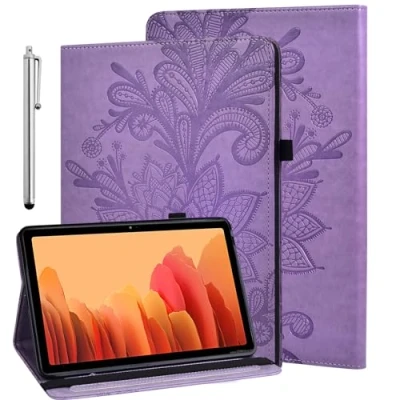 Image of GLANDOTU Case for Lenovo Tab M10 FHD Plus 10.3 inch TB X606F X606X, Lightweight Folio Flip Wallet PU Leather Tablet Cover with Fold Stand Function + Screen Protector &amp; Stylus pen Purple