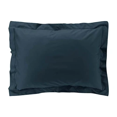 Image of douceur d&#039;intérieur, Percale Midnight Blue Cotton Pillowcase 50x70cm