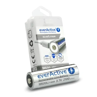 Image of everActive EV18500 21M 18500 3.7 V Li ion Battery 2100 mAh with PCM Protection Circuit Precharged up to max. 30% Pack of 1