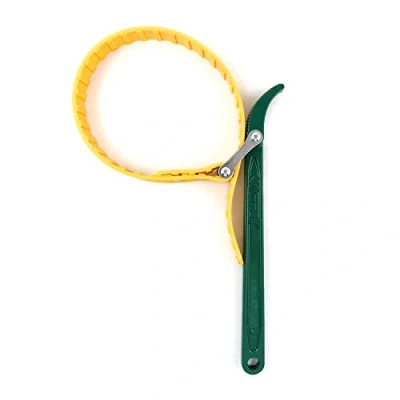 Image of QWORK® Belt Strap Wrench 12&quot;, Adjustable Oil Filter Opener with 26&quot; Capacity