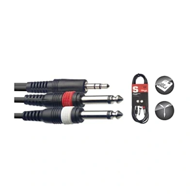 Image of Stagg SYC3/MPS2P E 3 m Stereo Mini Jack/2x Jack Y Splitter Cable