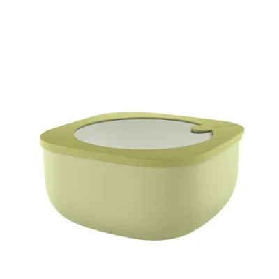 Image of Guzzini Kitchen Active Design, STORE&amp;MORE BIO, Shallow Airtight Fridge/Freezer/Microwave Containers (L) Avocado Green, 19,5 x h9,3 cm 1900 cc 170721253