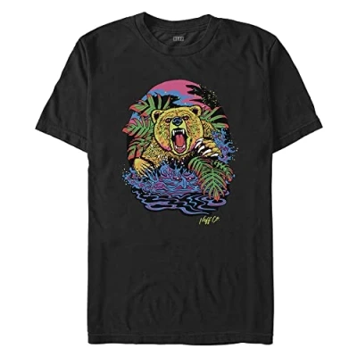 Image of Neff Men&#039;s Psychedlic Bear Full T Shirt, Black, XXL