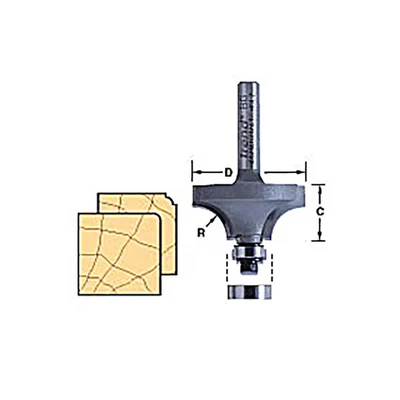 Image of Trend Professional Bearing Guided Ovolo Router Cutter, 1.6mm Radius, 1/4 Inch Shank, 15.9mm Cut Diameter &amp; 7.9mm Length, Two Bearings, Tungsten Carbide Tipped, 46/115X1/4TC