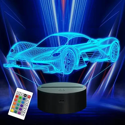 Image of Attivolife Car Gifts for Boys, Sports Racing Optical LED Night Light 16 Colors Change with Remote Control Timer, Kids Bedroom Decor Lamp Cool Novelty Birthday Xmas Present Men Toddler
