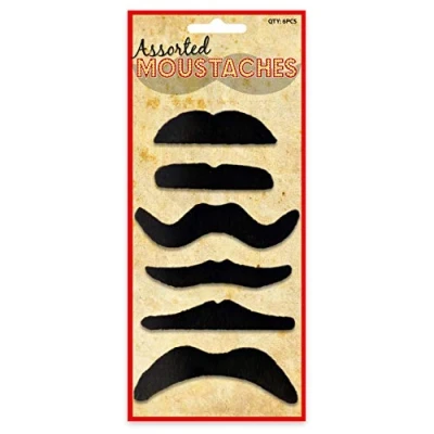 Image of HENBRANDT 6 Black False Moustaches
