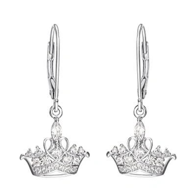 Image of Disney Princess Crown Sterling Silver CZ Stone Set Earrings E905651RZWL.PH