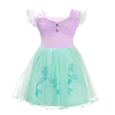 Image of Lito Angels Mermaid Costume Princess Ariel Fancy Tulle Dress for Kids Girls Age 3 4 Years Purple 265