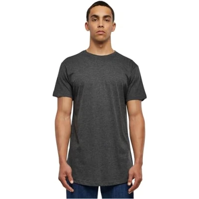 Image of Urban Classics Shaped LONG DO NOT USE Basic Tshirt, Men&#039;s, Size: XS, Charcoal