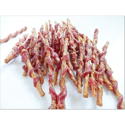 Image of Duck Wrapped Dog Chews Rawhide Chewy Twists for Dogs Treats Natural