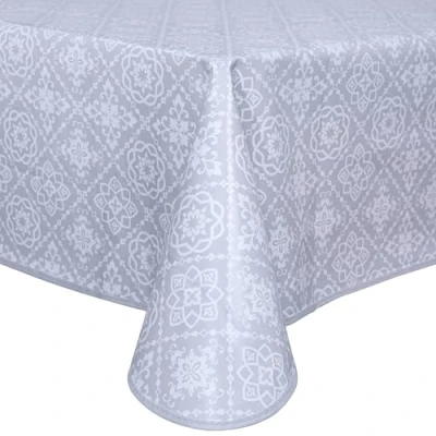 Image of Home Direct Rectangular Oilcloth PVC Wipe Clean Wipeable Tablecloth Table Cover 140cm x 180cm 55x70 Light Grey
