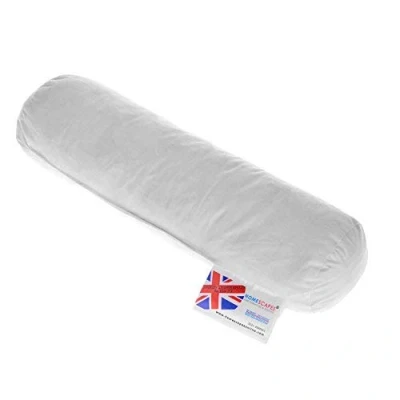 Image of HOMESCAPES Duck Feather Bolster Cushion Pad 30 x 9 cm (12 3.5) Inner Insert Filler with 100% Cotton Down Proof Cover Machine Washable