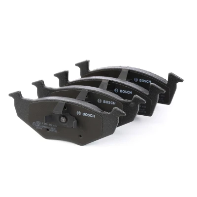 Image of 6N0698151, 6N0698151C, 6NO698151 Brake pad set BOSCH 0 986 494 005 Low Metallic with anti squeak plate, mounting manual