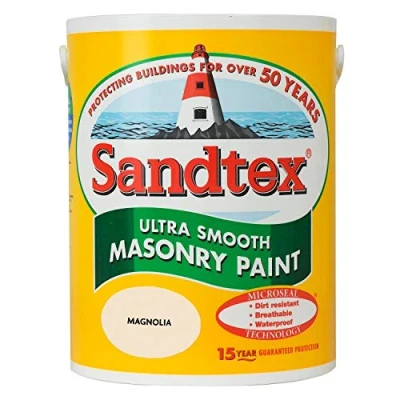 Image of Sandtex masonry paint, 5 litres, ultra smooth brickwork, white