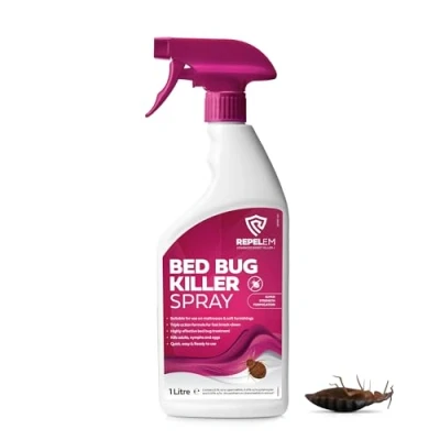 Image of REPELEM Bed Bug Killer Spray Large 1L Spray, Kills Bugs at All Life Stages, in One Treatment for Use on Mattresses, Soft Furnishings &amp; Around The Home