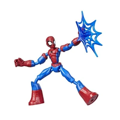 Image of Spider Man Marvel Bend and Flex Action Figure Toy, 15 cm Flexible Figure, Includes Web Accessory, For Children Aged 6 Up