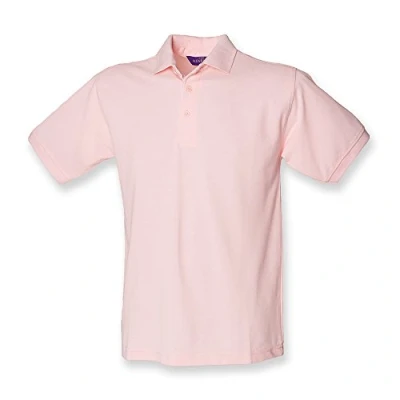 Image of Henbury Heavy Pique Polo Shirt : Color Pink Size L