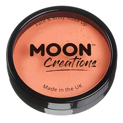 Image of Moon Creations Pro Face &amp; Body Makeup Apricot 36g Professional Colour Paint Cake Pots For Painting Kids, Adults, Fancy Dress, Festivals, Halloween