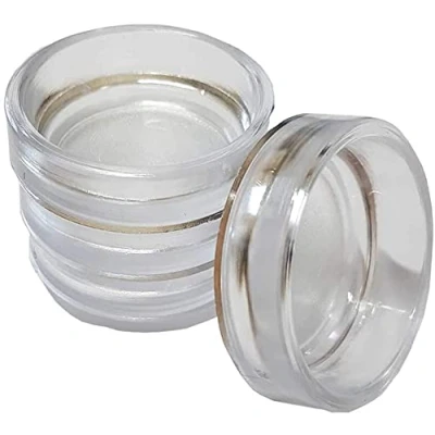 Image of Merriway BH05118 (4 Pcs) Castor Cup Small Clear, Outer Dimension 50mm Pack of 4 Pieces, White